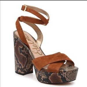 Sam Edelman Snake Print Platform Heel Sz 8 Anthro